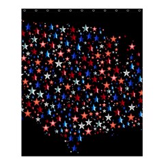 America Usa Map Stars Vector  Shower Curtain 60  X 72  (medium)  by Simbadda