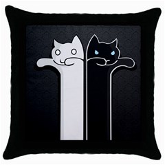 Texture Cats Black White Throw Pillow Case (black) by Simbadda