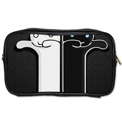 Texture Cats Black White Toiletries Bags 2-side by Simbadda