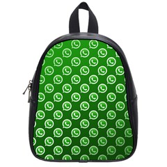 Whatsapp Logo Pattern School Bags (small)  by Simbadda