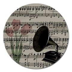 Vintage Music Design Magnet 5  (round) by Valentinaart