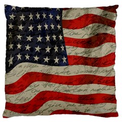 Vintage American Flag Large Cushion Case (one Side) by Valentinaart