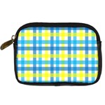 Gingham Plaid Yellow Aqua Blue Digital Camera Cases Front