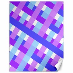 Geometric Plaid Gingham Diagonal Canvas 12  X 16   by Simbadda