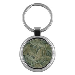 Vintage Background Green Leaves Key Chains (round)  by Simbadda