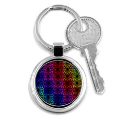 Rainbow Grid Form Abstract Key Chains (round)  by Simbadda