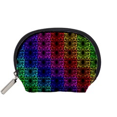 Rainbow Grid Form Abstract Accessory Pouches (small)  by Simbadda