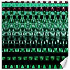 Green Triangle Patterns Canvas 12  X 12   by Simbadda