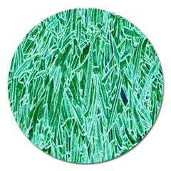 Green Background Pattern Magnet 5  (round) by Simbadda