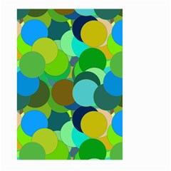 Green Aqua Teal Abstract Circles Large Garden Flag (two Sides) by Simbadda