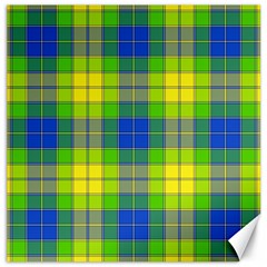 Spring Plaid Yellow Canvas 12  X 12   by Simbadda