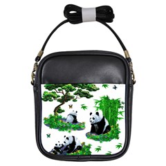 Cute Panda Cartoon Girls Sling Bags by Simbadda