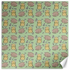 Cute Hamster Pattern Canvas 12  X 12   by Simbadda