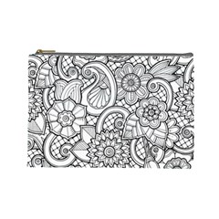 These Flowers Need Colour! Cosmetic Bag (large)  by Simbadda