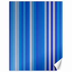 Color Stripes Blue White Pattern Canvas 18  X 24   by Simbadda