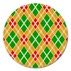 Colorful Color Pattern Diamonds Magnet 5  (round) by Simbadda