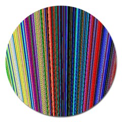 Multi Colored Lines Magnet 5  (round) by Simbadda