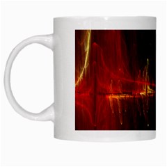 The Burning Of A Bridge White Mugs by designsbyamerianna