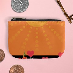 Love Heart Valentine Sun Flowers Mini Coin Purses by Simbadda