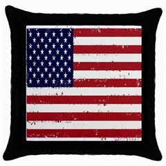 Flag United States United States Of America Stripes Red White Throw Pillow Case (black) by Simbadda