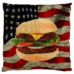 Hamburger Large Cushion Case (one Side) by Valentinaart