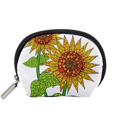 Sunflowers Flower Bloom Nature Accessory Pouches (small)  by Simbadda