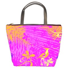 Spring Tropical Floral Palm Bird Bucket Bags by Simbadda