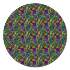 Pattern Abstract Paisley Swirls Magnet 5  (round) by Simbadda