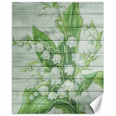 On Wood May Lily Of The Valley Canvas 16  X 20   by Simbadda