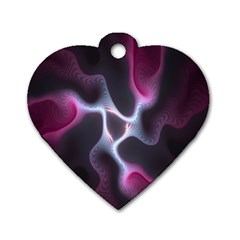 Colorful Fractal Background Dog Tag Heart (one Side) by Simbadda