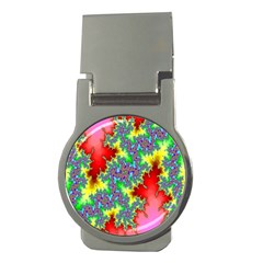 Colored Fractal Background Money Clips (round)  by Simbadda