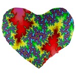 Colored Fractal Background Large 19  Premium Flano Heart Shape Cushions Front