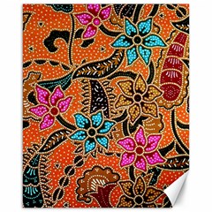 Colorful The Beautiful Of Art Indonesian Batik Pattern Canvas 16  X 20   by Simbadda