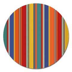 Stripes Background Colorful Magnet 5  (round) by Simbadda