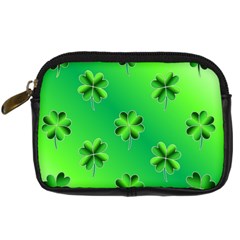 Shamrock Green Pattern Design Digital Camera Cases by Simbadda