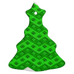 Shamrocks 3d Fabric 4 Leaf Clover Christmas Tree Ornament (two Sides) by Simbadda