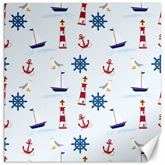 Seaside Nautical Themed Pattern Seamless Wallpaper Background Canvas 20  X 20   by Simbadda