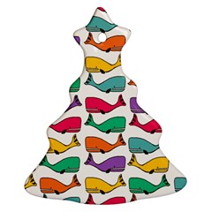 Small Rainbow Whales Christmas Tree Ornament (two Sides) by Simbadda