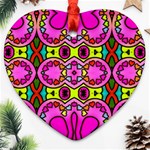 Love Hearths Colourful Abstract Background Design Heart Ornament (Two Sides) Front