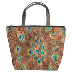 Peacock Pattern Background Bucket Bags by Simbadda