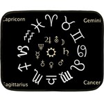 Astrology Chart With Signs And Symbols From The Zodiac Gold Colors Double Sided Fleece Blanket (Mini)  35 x27  Blanket Back