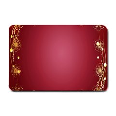 Red Background With A Pattern Small Doormat  by Amaryn4rt