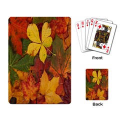 Colorful Autumn Leaves Leaf Background Playing Card by Amaryn4rt