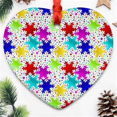 Snowflake Pattern Repeated Heart Ornament (two Sides) by Amaryn4rt