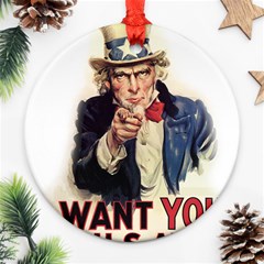 Uncle Sam Ornament (round) by Valentinaart