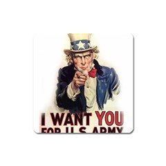 Uncle Sam Square Magnet by Valentinaart