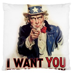 Uncle Sam Large Cushion Case (one Side) by Valentinaart