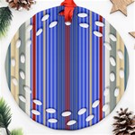 Colorful Stripes Background Round Filigree Ornament (Two Sides) Front