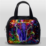 Abstract Elephant With Butterfly Ears Colorful Galaxy Classic Handbags (2 Sides) Back