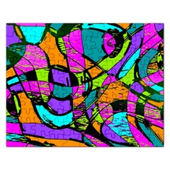 Abstract Art Squiggly Loops Multicolored Rectangular Jigsaw Puzzl by EDDArt